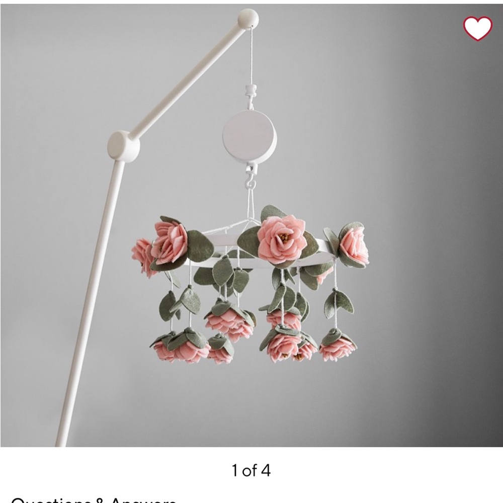 Pottery Barn Baby Mobile with Pink and Green Accents NIB With Crib Arm NIB
